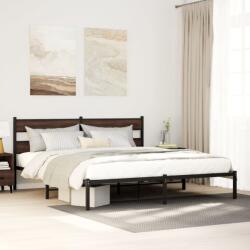 vidaXL barna tölgy színű fejtámlás ágykeret matrac nélkül 183 x 213 cm (4017156)
