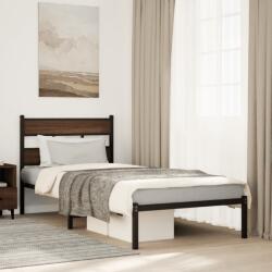 vidaXL barna tölgy színű fejtámlás ágykeret matrac nélkül 90 x 200 cm (4017144)