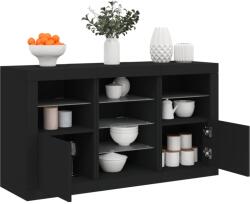 vidaXL fekete tálalószekrény LED-világítással 123 x 37 x 67 cm (3209080)