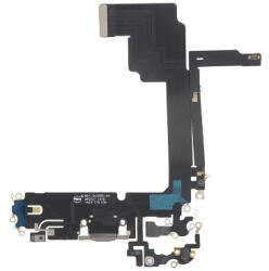Apple iPhone 15 Pro Max töltő csatlakozós flex kábel, átvezető fólia (usb c) szürke, utángyártott