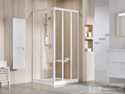 RAVAK SUPERNOVA ASDP3+APSS 80x80 cm-es tolóajtós zuhanykabin fix oldalfallal, fehér/transparent 00V401R2Z1SET80APSS80 (00V401R2Z1SET80APSS80)