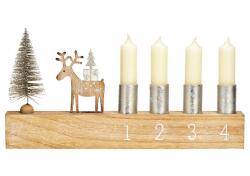  Adventi fa gyertyatartó DEER 31x16 cm natúr
