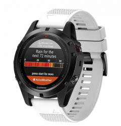 BSTRAP Silicone Acton szíj Garmin Fenix 5 / 6 / 6 Pro / 7 / 8 47mm / E, white (SGA001C02)