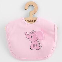 NEW BABY Gyermek pamut előke New Baby Happy Elephant pink - babyboxstore
