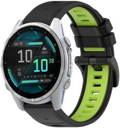 SPORT Cserélhető szilikon szíj Garmin Fenix 8 43mm fekete-világoszöld
