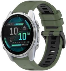 SPORT Cserélhető szilikon szíj Garmin Fenix 8 43mm zöld-fekete
