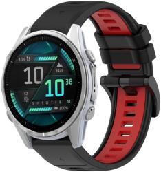 SPORT Cserélhető szilikon szíj Garmin Fenix 8 43mm fekete-piros