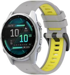 SPORT Cserélhető szilikon szíj Garmin Fenix 8 43mm szürke-sárga