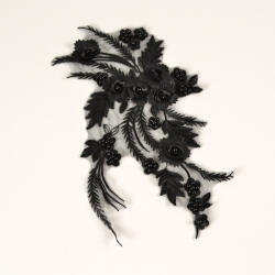 Takoy Aplikációk/ betét ruhára virágcsokor 2 - fekete