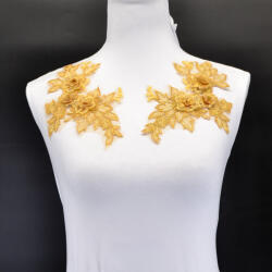 Takoy Aplikációk/ betét ruhára virágok (pár) - arany