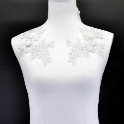 Takoy Aplikációk/ betét ruhára virágok (pár) - fehér