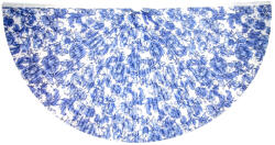 Takoy Panel szabásmintával pliszírozott félkörszoknyához félmatt szaténból - blue flowers MAXI minta