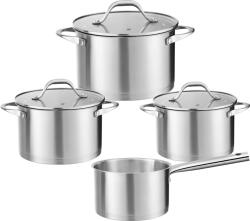Zilan Set vase gatit inox Zilan ZLN1344 - 7 piese, capace sticla, compatibil inductie, gaz, electric (ZLN1344)