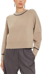 VERO MODA Pulover Vmsaba Ls O-Neck Contrast Pullover 10318077 17-1312 TCX silver mink (10318077 17-1312 TCX silver mink)