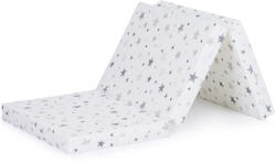 Chipolino Сгъваем матрак Chipolino - 60 x 120 x 6 cm, бял със сиви звезди (MAT02201WHGR)