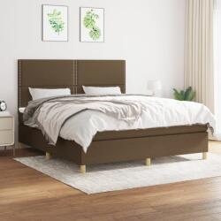vidaXL Pat box spring cu saltea, maro închis, 160x200 cm, textil (3142268) - comfy