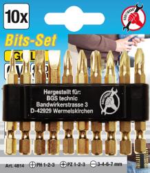 BGS technic Set biti Gold Antrenare hexagon exterior 6, 3 mm (1 4 ) 10 piese (BGS 4814) (4814)