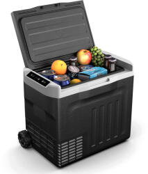 Klarstein PolarForce 40L kompresszoros hűtődoboz, LCD panel, világítás, off-road, akkumulátorvédelem, 12V/230V (ICE4-PortFridge40-BK) (ICE4-PortFridge40-BK) - klarstein