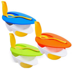 Baby Bruin Etetőtányér Fedeles, kanállal, osztott