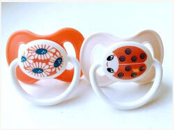  Hopp Játszócumi Katica, rózsaszín szilikon lapított (méret: 2) 0 - 6 hó (2 db/cs) - babybear