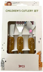  Enger Kanál 3 db-os fém evőeszköz készlet, szafari minta (3 db/cs)