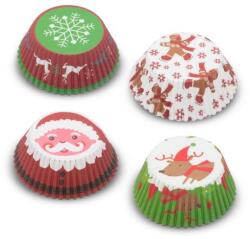 Family Collection Karácsonyi Muffin Papír - 4 Színben, 100 db-os Csomag