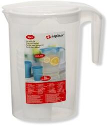 Alpina 1, 75 l-es műanyag kancsó 4 db pohárral Alpina