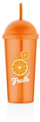 LUXPLASTIC IRIS L-0088 Fresh Orange pohár szívószállal 700ml (L-00886) - bestbyte