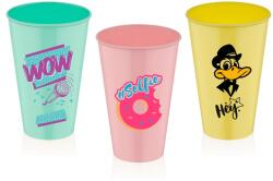 LUXPLASTIC IRIS L-00749 Lemonade pohár 450ml, rózsaszín vagy kék (L-00749) - bestbyte