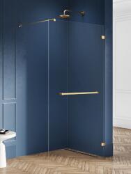 NEW TRENDY Avexa Gold Brushed perete cabină de duș walk-in 50 cm auriu periat/sticla transparentă EXK-7032 (EXK7032)