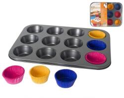 GERIMPORT Muffin forma, 12 db + 60 db papírkosár (892002001)