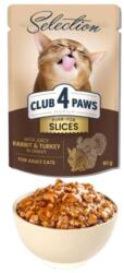 CLUB 4 PAWS selection macskaeledel pulyka & nyúl szószban 12x80g