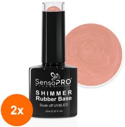 SensoPRO Set 2 x Shimmer Rubber Base SensoPRO Milano, 05 Perfect Nude Shimmer Red, 10 ml (TOT-2xTBY-S1652)