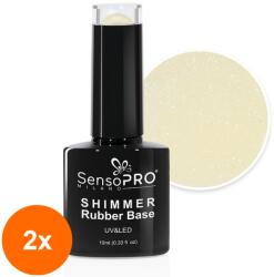 SensoPRO Set 2 x Shimmer Rubber Base SensoPRO Milano, 55 Frosted Honey, 10 ml (TOT-2xTBY-S3389)