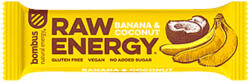 bombus Baton proteic cu banane si nuca de cocos Raw Energy, 50g, Bombus