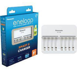 Panasonic-eneloop Panasonic Incarcator Panasonic Enelooop, 8 sloturi R6 AA sau R3 AAA, cu incarcare individuala pentru fiecare canal, BQ-CC63E (52063E02) Incarcator baterii