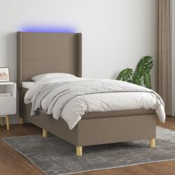 vidaXL tópszínű szövet rugós és LED-es ágy matraccal 80 x 200 cm (3138673) - vidaxl