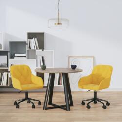 vidaXL 2 db sárga bársony forgó étkezőszék (3103428)