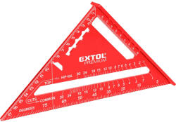 Extol Premium unghi drept de tâmplărie, 180 mm, ALU, gravat cu laser, gradații mm 0-90 Vinclu