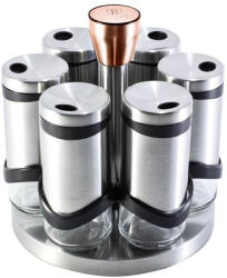 Berlingerhaus Set 6 recipiente pentru condimente 120 ml si suport rotativ din otel inoxidabil Spiceholders Berlinger Haus BH 1992 (BH/1992) - efistore Solnita condimente