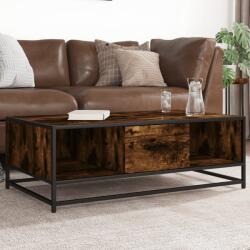 vidaXL füstös tölgy szerelt fa és fém dohányzóasztal 100 x 57 x 35 cm (848761) - vidaxl