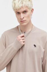 Abercrombie & Fitch pamut hosszúujjú bézs, sima - bézs XXL