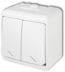 GAO Aquastar dupla váltókapcsoló, IP54, fehér (22171) (GAO-22171)