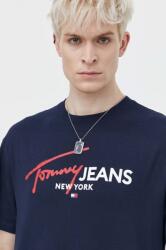 Tommy Jeans pamut póló sötétkék, férfi, nyomott mintás - sötétkék XXL - answear - 10 990 Ft