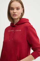 Tommy Hilfiger felső bordó, női, nyomott mintás, kapucnis, DW0DW17324 - burgundia S