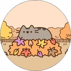 Pictu Hap Pusheen ehető papír egy levélkupacon 19, 5 cm - Pictu Hap (pic9000341_kruh)