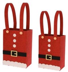  Tasak mikulás mintával, filc 18x10, 5x25cm 14x8, 5x19, 5cm piros (BD-21B8066 S)