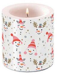 Ambiente Karácsonyi hóemberes átvilágítós gyertya - 8x7, 5 cm - Funny snowmen (VR-39218850)