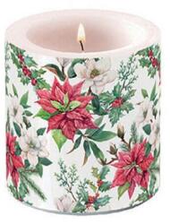 Ambiente Mikulásvirágos karácsonyi átvilágítós gyertya - 8x7, 5 cm - Christmas Florals (VR-39218875)