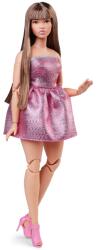 Mattel Barbie Looks Barna hajú baba rózsaszín ruhában 30cm